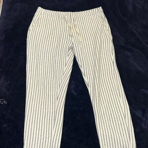 Zara Cream and Black Striped Joggers